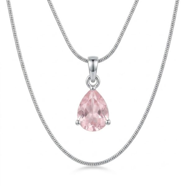 Rose Quartz & White Topaz Pendant-RQWT006