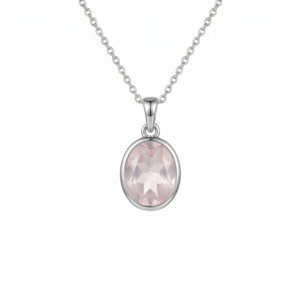 Rose Quartz & White Topaz Pendant-RQWT007