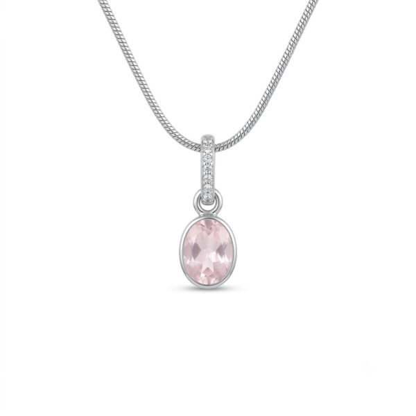 Rose Quartz & White Topaz Pendant-RQWT008