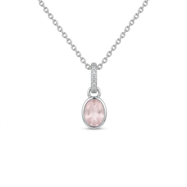 Rose Quartz & White Topaz Pendant-RQWT009