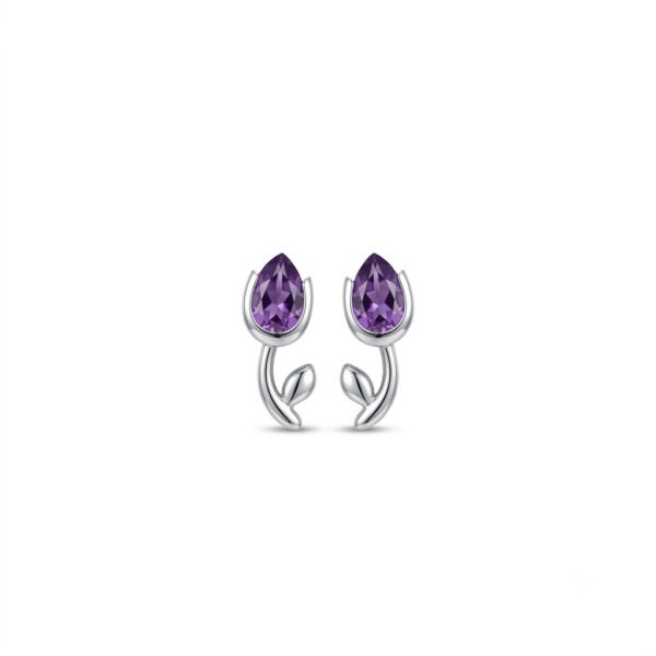 Amethyst Tulip Earrings-AME001