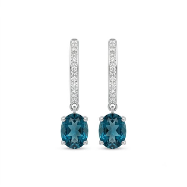 London Blue Topaz Hoop Earrings-LBTE001