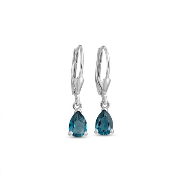 London Blue Topaz Leverback Earrings-LBTE010