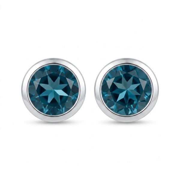 London Blue Topaz Stud Earrings-LBTE011