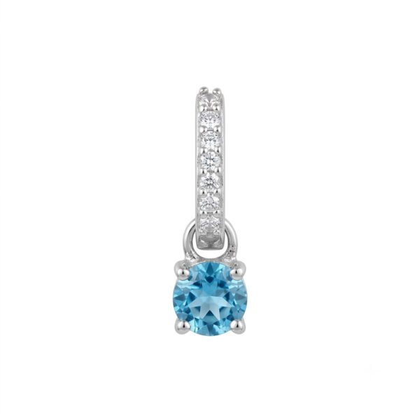 London Blue Topaz & White Topaz Pendant-LBTP013