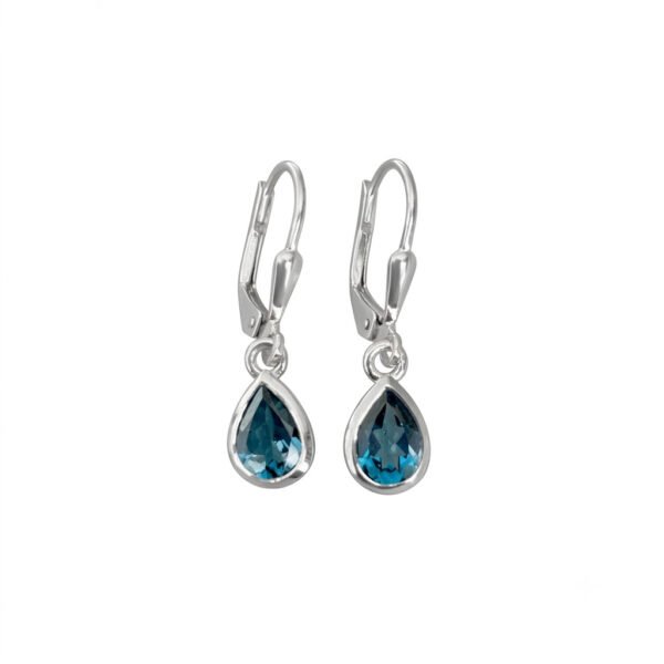 London Blue Topaz Leverback Earrings-LBTE014