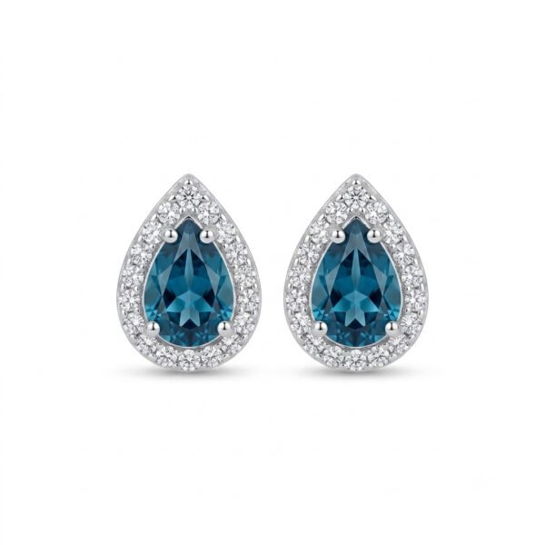 London Blue Topaz Stud Earrings-LBTE002
