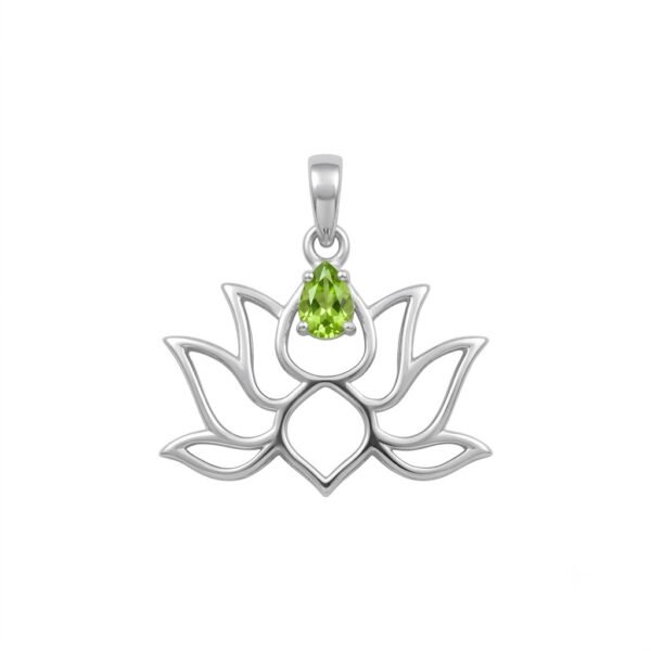Peridot Lotus Pendant-PP002