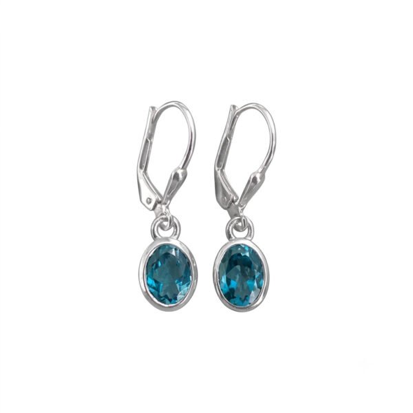 London Blue Topaz Leverback Earrings-LBTE020