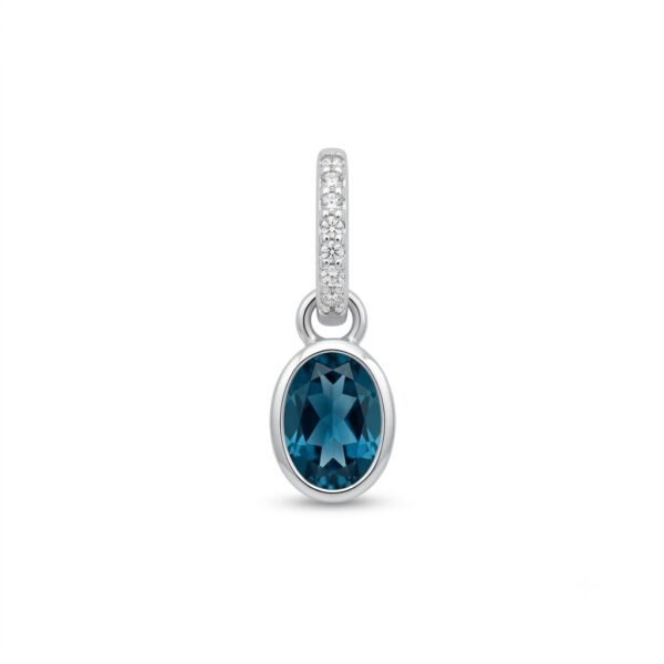 London Blue Topaz & White Topaz Pendant-LBTP022