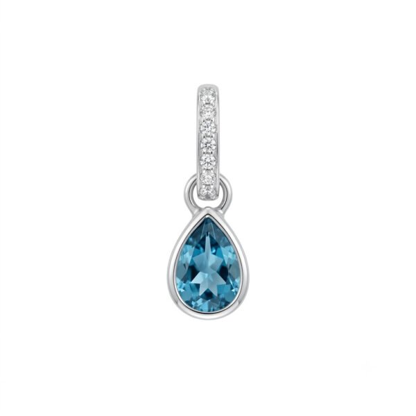 London Blue Topaz & White Topaz Pendant-LBTP023