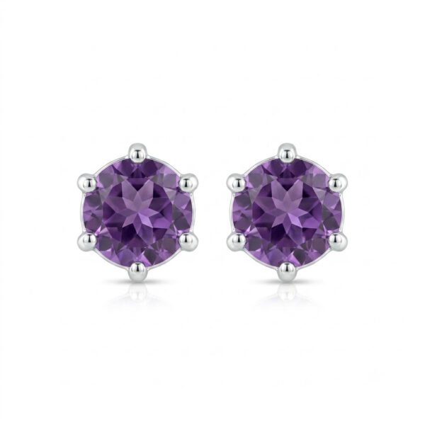 Amethyst Stud Earring-AME003