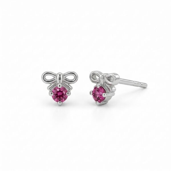 Tourmaline Bow Knot Stud Earrings-TE004