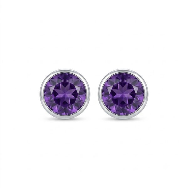 Amethyst Stud Earring-AME005