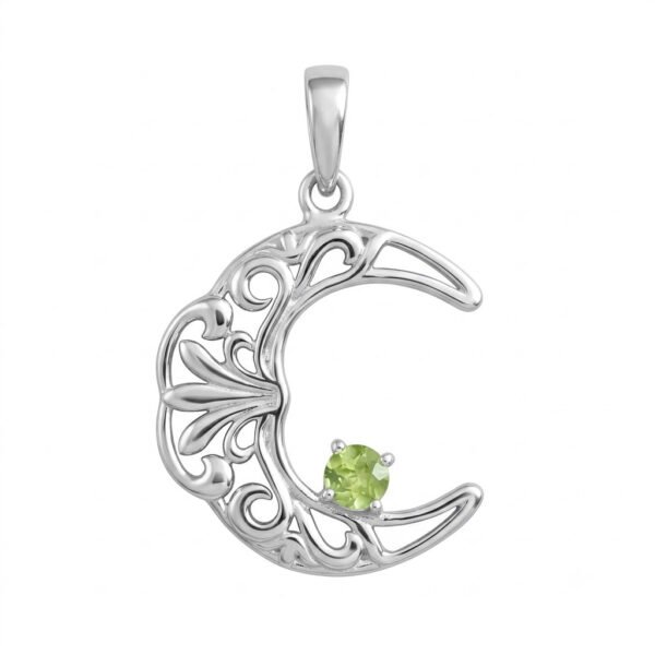 Peridot Crescent Moon Pendant-PP005