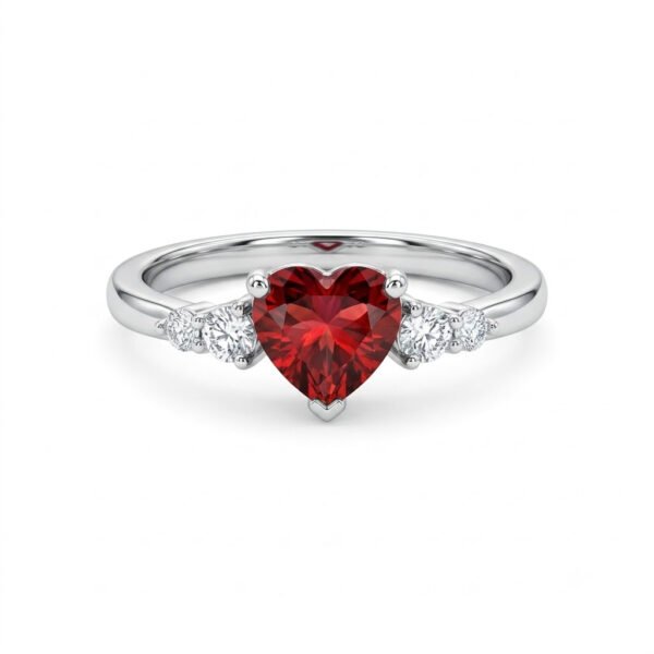 Garnet Heart Ring - GR - 001