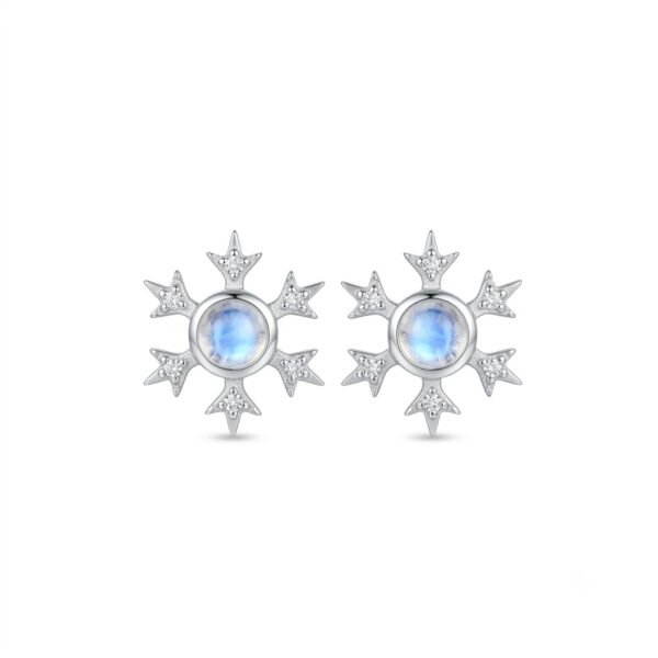 Moonstone Snowflake Earrings - ME - 001