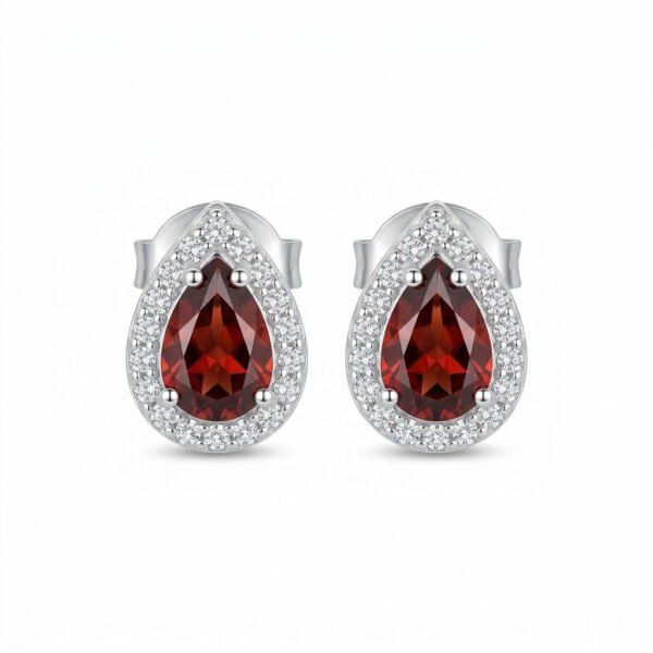 Garnet Stud Earrings - GER - 010