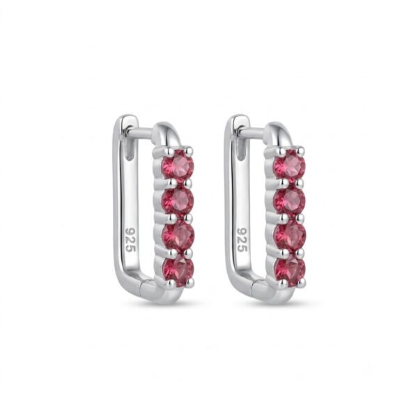 Garnet Hoop Earrings - GER - 011