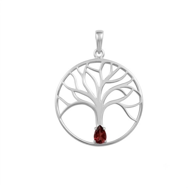 Garnet Tree Of Life Pendant - GTOLP - 012