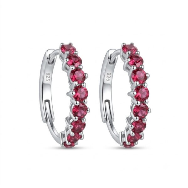 Garnet Hoop Earrings - GER - 012