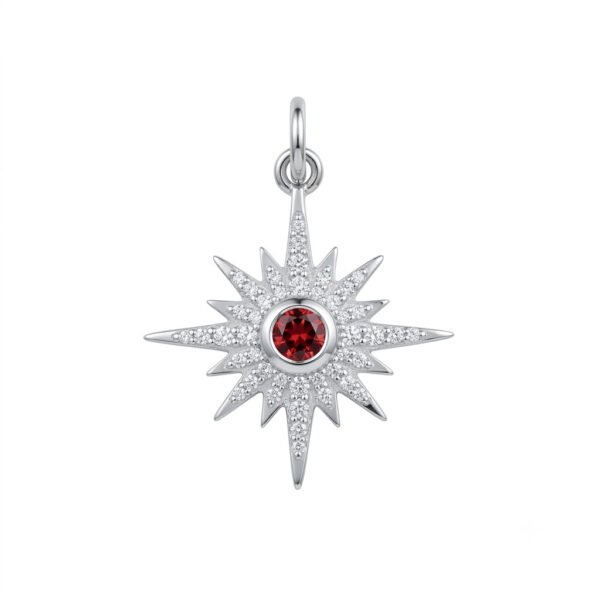 Garnet North Star Pendant - GNSP - 015