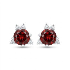 Garnet Stud Earrings - GER - 015