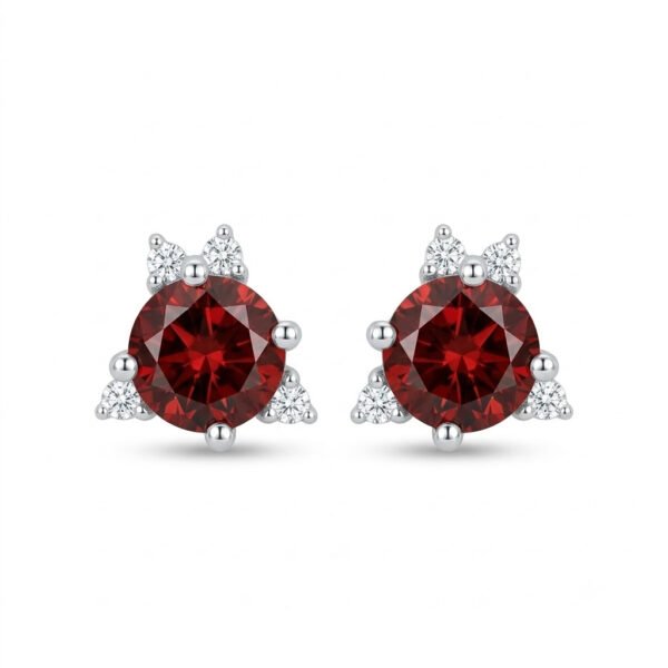 Garnet Stud Earrings - GER - 015