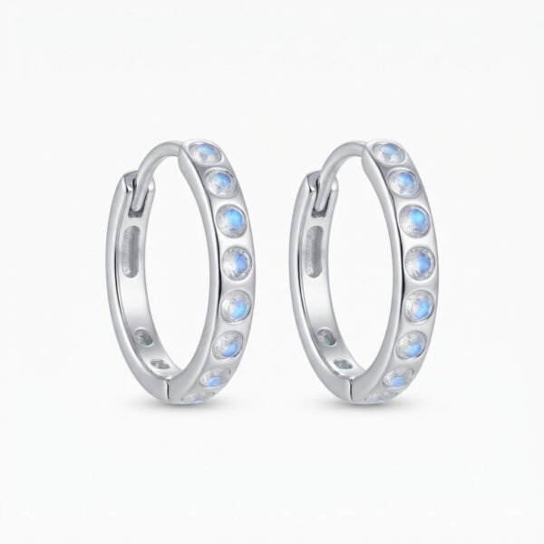 Moonstone Hoop Earrings - ME - 023