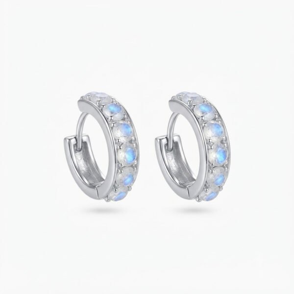 Moonstone Hoop Earrings - ME - 025