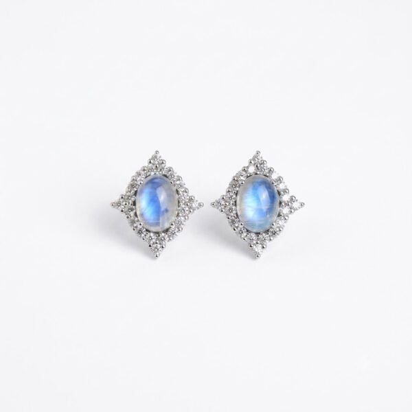 Moonstone Stud Earrings - ME - 027
