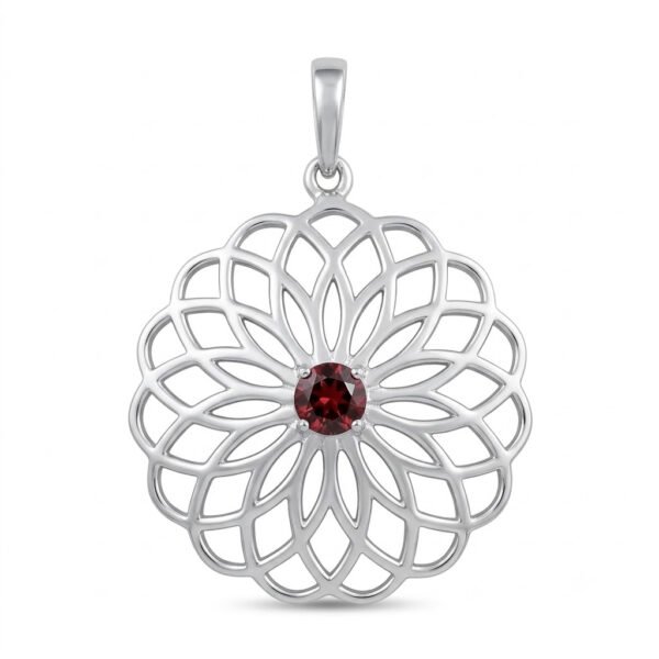 Garnet Flower Of Life Pendant - GFLP - 003