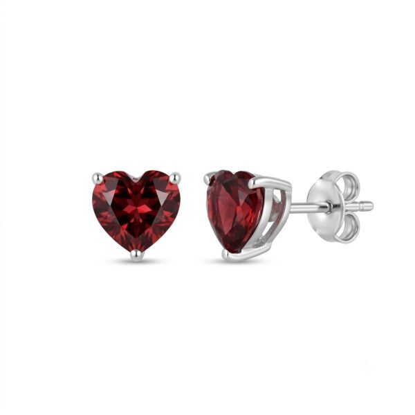Garnet Heart Earrings - GER - 003