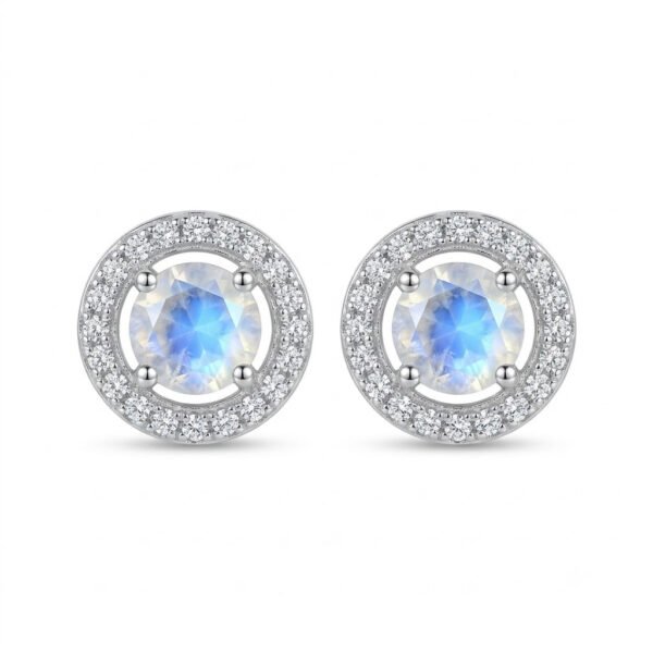 Moonstone Stud Earrings - ME - 030
