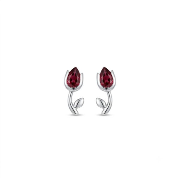 Garnet Tulip Earrings - GER - 006