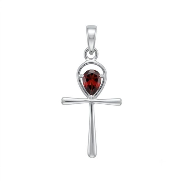 Garnet Ankh Pendant - GAP - 007