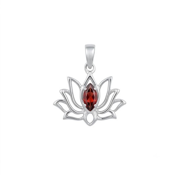 Garnet Lotus Pendant - GLP - 008