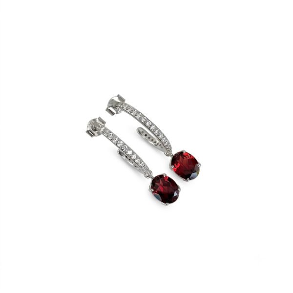 Garnet Hoop Earrings - GER - 008
