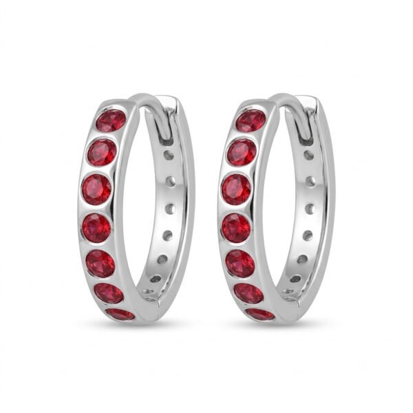 Garnet Hoop Earrings - GER - 009